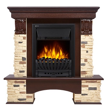 Каминокомплект Electrolux Pietra Nuovo Classic с очагом Classic EFP/P-1020LS камень сланец, шпон темный дуб