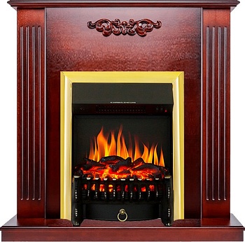 Каминокомплект Royal Flame  Lumsden - Махагон коричневый антик с очагом Fobos FX Brass