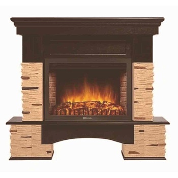 Каминокомплект Electrolux Pietra 30S с очагом EFP/P-3020LS камень сланец натуральный, шпон венге