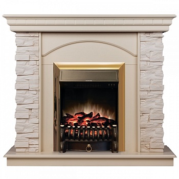 Электрокамин RealFlame Elford WT с очагом Fobos Lux Brass