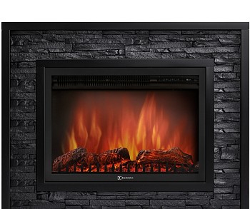Каминокомплект Electrolux Loft 30 с очагом EFP/P-3320RLS камень черный, черная эмаль