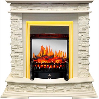 Каминокомплект Royal Flame  Luzern - Слоновая кость с очагом Fobos FX M Brass