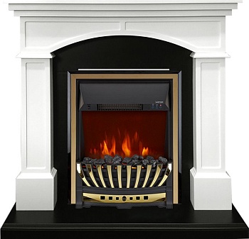 Каминокомплект Royal Flame  Langford - Белый с черным с очагом Aspen Gold