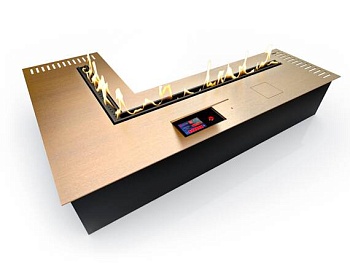 Автоматический биокамин ZeFire М 1000x1400 угловой латунный