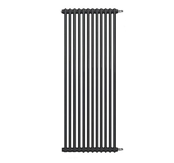 Стальной трубчатый радиатор Zehnder Charleston 2180, 12 секций (черный матовый)