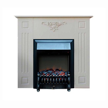 Каминокомплект Glenrich Лотос Fobos black мрамор белый