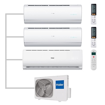 Мульти сплит-система настенная Haier AS25S2SJ2FA-W / AS25S2SJ2FA-W / AS09TS6HRA-M / 3U70S2SR5FA Inverter