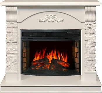 Каминокомплект Royal Flame  Prague - Белый /Сланец белый с очагом Dioramic 25 LED FX