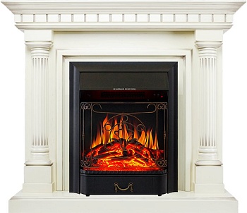 Каминокомплект Royal Flame  Dallas - Слоновая кость с патиной с очагом Majestic FX Black