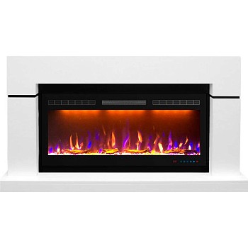 Каминокомплект Royal Flame  Lindos - Белый (Ширина 1470мм) с очагом Crystal 40 RF