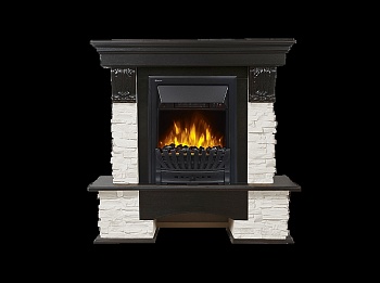 Портал Firelight Pietra Classic камень белый, шпон венге