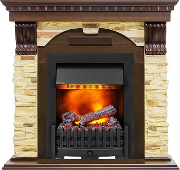 Каминокомплект Dimplex Dublin угловой - Темный дуб / Сланец с очагом Danville Black FB2