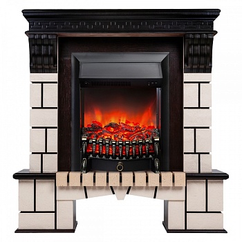 Электрокамин RealFlame Stone STD AO с очагом Fobos Lux Black