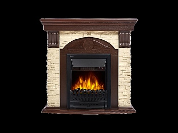 Портал Firelight Torre Classic U (угловой) камень слоновая кость, шпон темный дуб