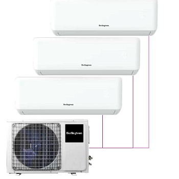 Мульти сплит-система настенная Berlingtoun BMI-07AIN1 / BMI-09AIN1 / BMO-21/3AIN1 DC Inverter 7+9+9