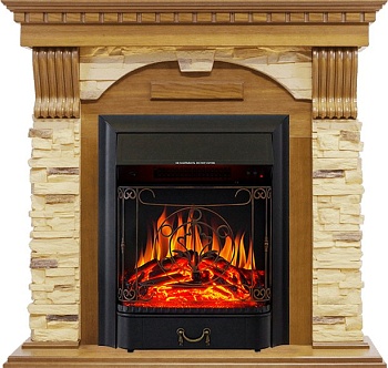 Каминокомплект Royal Flame  Dublin -  Дуб / Сланец с очагом Majestic FX Black