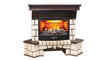 Электрокамин RealFlame  Stone Corner 25,5 AO с очагом FireStar 25,5 3D