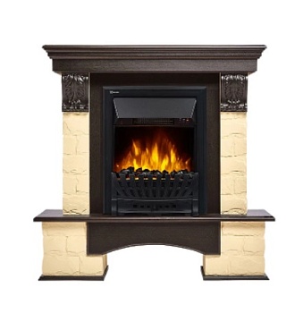 Каминокомплект Electrolux Forte Classic с очагом Classic EFP/P-1020LS камень бежевый, шпон венге