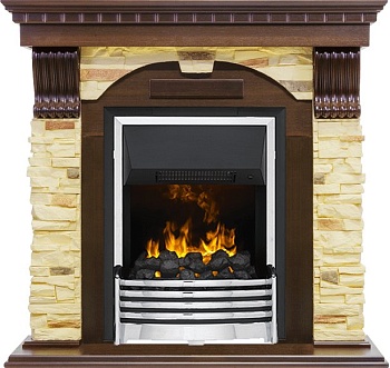 Каминокомплект Dimplex Dublin угловой - Темный дуб / Сланец с очагом Flagstaff