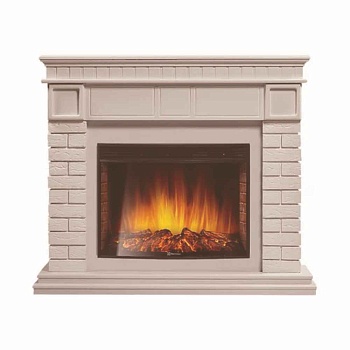 Каминокомплект Electrolux Bricks 25 с очагом EFP/P-2720RLS камень белый, белая эмаль