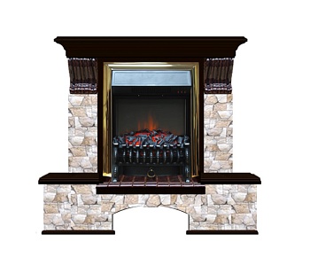 Каминокомплект Glenrich Бостон К Арбат (Fobos brass) венге