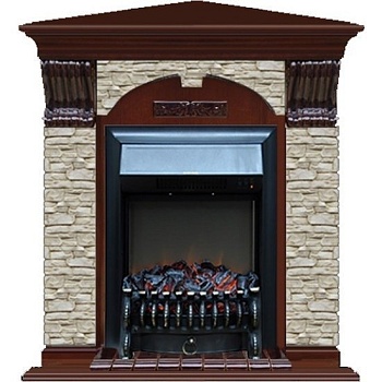 Каминокомплект Glenrich Арочный Грот однотонный угловой (Fobos)