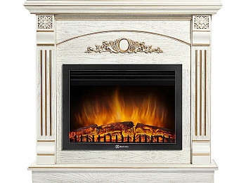 Каминокомплект Electrolux Barocco 25 с очагом EFP/P-2520LS шпон белый дуб с золотой патиной