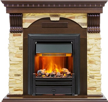 Каминокомплект Dimplex Dublin - Темный дуб / Сланец с очагом Brookline Black