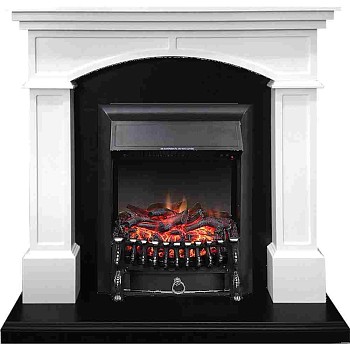 Каминокомплект Royal Flame  Langford - Белый с черным с очагом Fobos FX Black