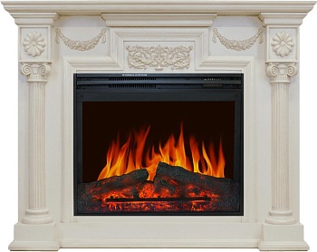 Каминокомплект Royal Flame  London - Слоновая кость с патиной с очагом Jupiter FX New