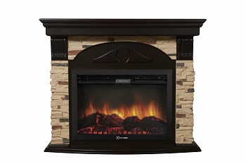 Каминокомплект Electrolux Torre 26/30U (угловой) с очагом EFP/P-2620RLS камень сланец натуральный, шпон темный дуб