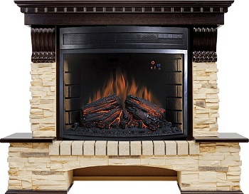 Каминокомплект Royal Flame  Pierre Luxe - Темный дуб / Сланец (Высота 1320 мм) с очагом Dioramic 28 LED FX
