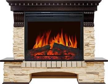 Каминокомплект Royal Flame  Pierre Luxe - Темный дуб / Сланец (Высота 1320 мм) с очагом Jupiter FX New