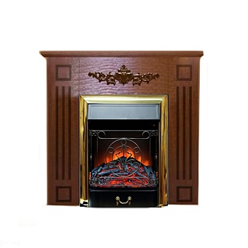 Каминокомплект Glenrich Лотос Majestic brass шоколад