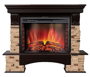 Каминокомплект Electrolux Pietra 26 Sphere U (угловой) с очагом EFP/P-2620RLS камень сланец натуральный, шпон темный дуб