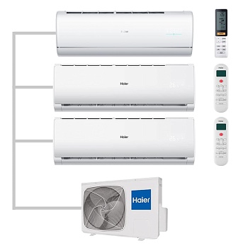 Мульти сплит-система настенная Haier AS25S2SJ2FA-W / AS12TS6HRA-M / AS12TS6HRA-M / 3U70S2SR5FA Inverter