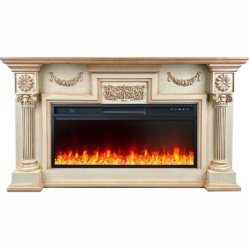 Каминокомплект Royal Flame  London - Слоновая кость с патиной (Ширина 1490 мм)  с очагом Vision 42 LED