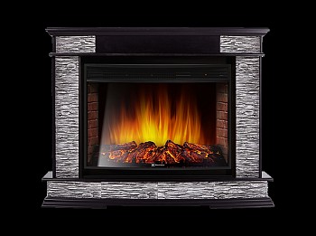 Каминокомплект Electrolux Scala 30 с очагом EFP/P-3320RLS камень сланец скалистый серый, шпон венге