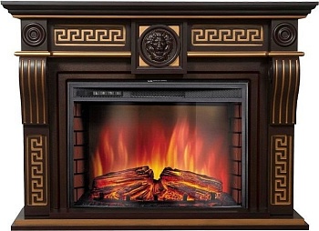 Каминокомплект Electrolux Vittoriano 26 Sphere с очагом EFP/P-2620RLS темный дуб с золотой патиной