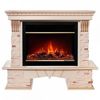 Электрокамин RealFlame  Sorento 25,5/26 WT с очагом Moonblaze Deluxe Brass