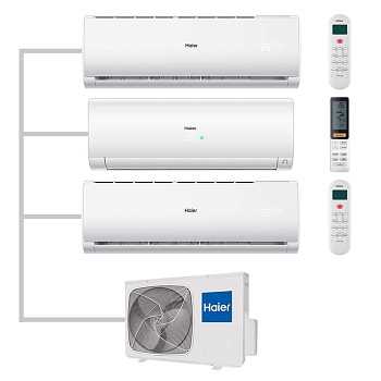 Мульти сплит-система настенная Haier AS35S2SF2FA-W / AS07TS6HRA-M / AS07TS6HRA-M / 3U70S2SR5FA Inverter