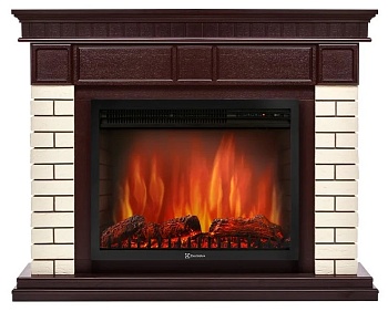 Каминокомплект Electrolux Bricks 25 с очагом EFP/P-2520LS камень бежевый, шпон темный дуб
