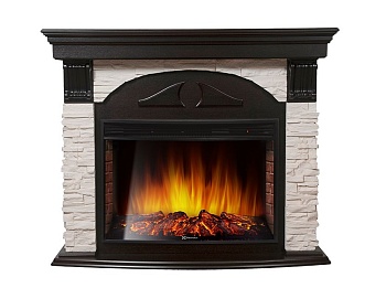 Каминокомплект Electrolux Torre 30S с очагом EFP/P-3320RLS камень белый, шпон венге