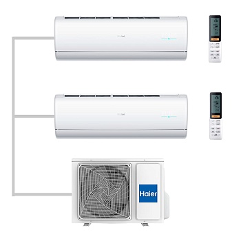 Мульти сплит-система настенная Haier AS25S2SJ2FA-W / AS25S2SJ2FA-W / 2U40S2SM1FA Inverter