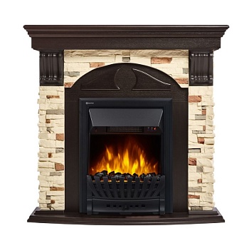 Каминокомплект Electrolux Torre Classic с очагом Classic EFP/P-1020LS камень сланец, шпон венге