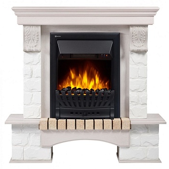 Каминокомплект Electrolux Forte Classic с очагом Classic EFP/P-1020LS камень белый, шпон беленый дуб