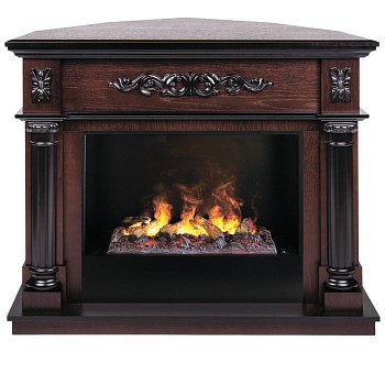 Электрокамин RealFlame  Silvia Corner 26 AO с очагом 3D Cassette 630 + Black вставка