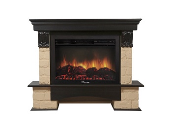 Каминокомплект Electrolux Forte 26/30S с очагом EFP/P-2620RLS камень бежевый, шпон венге