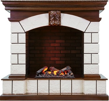 Каминокомплект Dimplex Tower - Темный дуб / Белый с очагом Cassette 600 NH