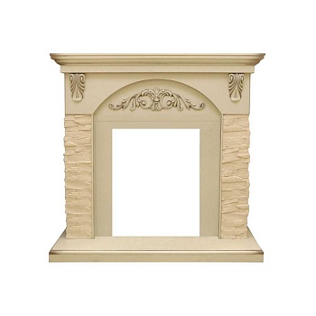 Портал Royal Flame  Bern Сланец крупный бежевый / Алебастр темная патина